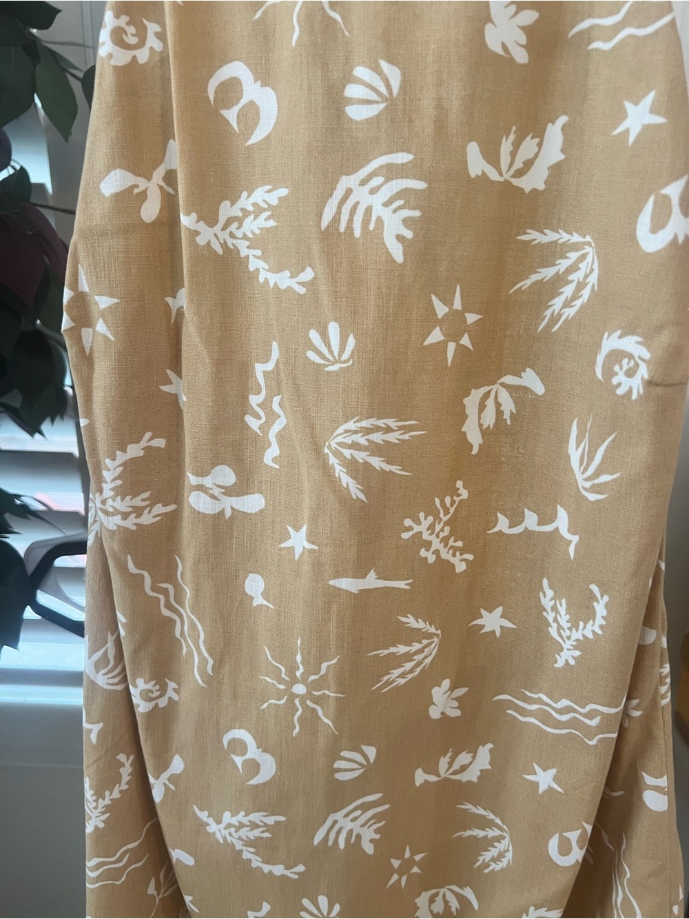 a new day Tan Midi Dress with White Botanical Print - Picture 2 of 4